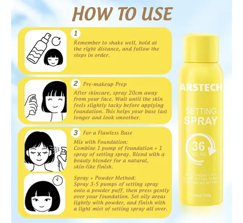 Spray Fijador De Maquillaje Arstech 125 Ml Larga Duración