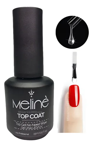 Top Coat Meline 15ml Uv/led Semipermanente, Uñas Esculpidas.