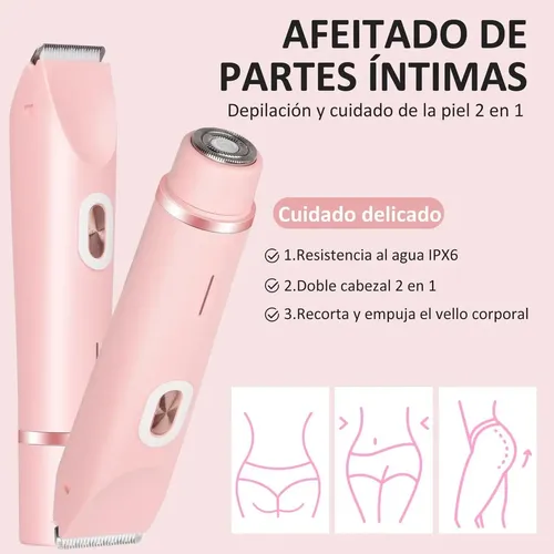 T Cortadora Depiladora Mujer 2 En 1 Eléctrica Y Recargable