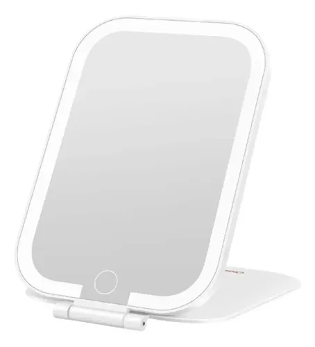 Espejo Con Luz Led 3tonos Plegable Recargable Usb Maquillaje