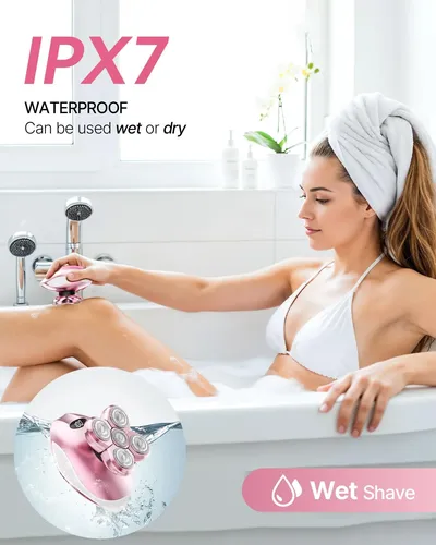 Depiladora Eléctrica Mujer Weqoee 5 En 1 Recargable Rosa