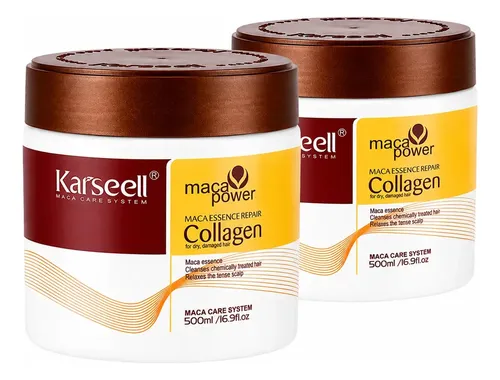 Karseell Kit x2 Unidades Máscara Capilar Maca Power Colágeno Tratamiento Restaurador Kit 2x500ml C/u