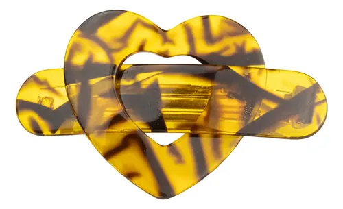 Pack de 12 Hebillas de Pelo Estilo Carey Corazón para Mujer