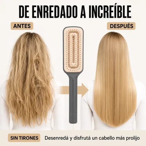 Peine Para Cabello Mango Giratorio Autolimpiante Unisex
