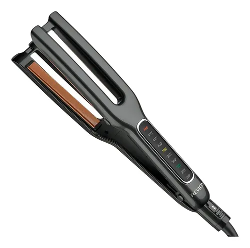 Revlon Plancha De Pelo Doble Placa De Cobre Y Cerámica Recta Color Negro