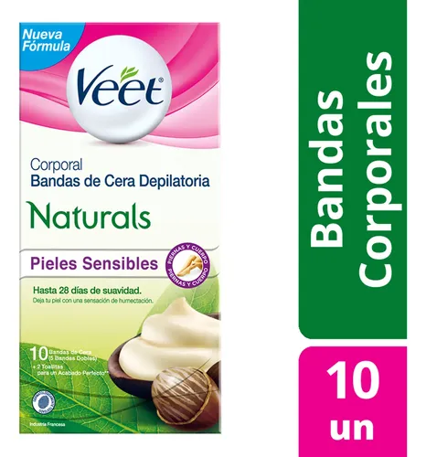 Banda Depilatoria Veet Naturals Piel Sensible 10 U