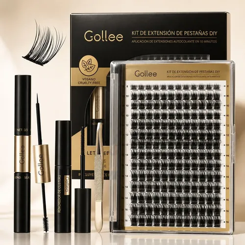 Kit Extensiones De Pestañas Diy Gollee Con Pegamento
