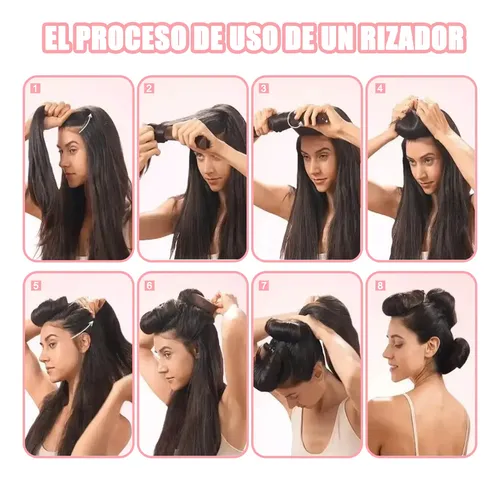 8pz Curly Ondas En Cabello Rizos Sin Calor Tubo+ Gorro Satin