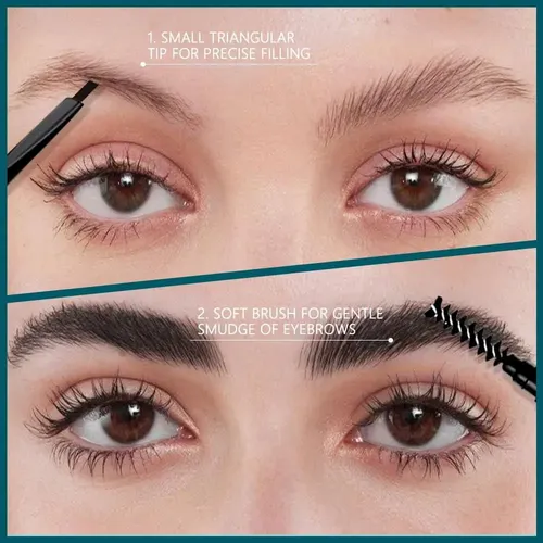 Lápiz De Cejas Feicuiyun 5pcs Impermeable Ultrafino Negro