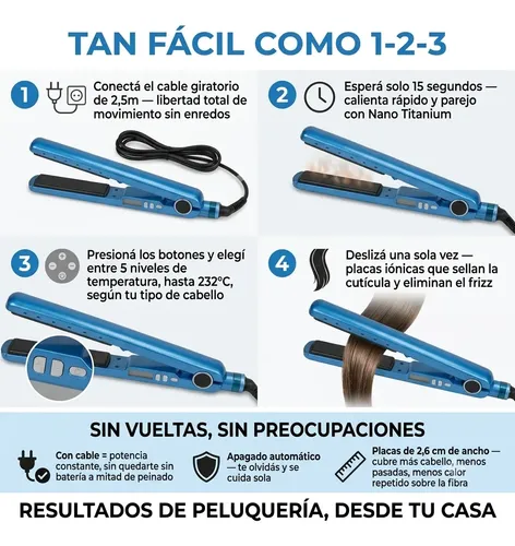 Planchita De Pelo Pro Nano Titanium Nano Titanium