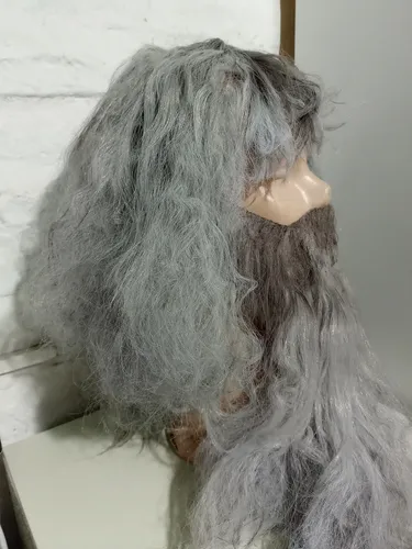 Peluca Y Barba Gris Matizada 40 Cm Cotillon La Parti Wigs