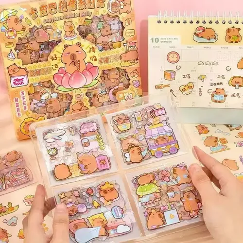 Zs Cute Kawaii Stationerycaja De 100 Pegatinas Capibara L