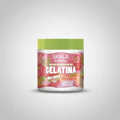 Gelatina Skala Melancia Frutastica Gel Anti Frizz Apta Curly