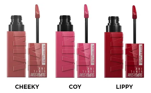Kit Labiales Maybelline Vinyl ink x 3 – Tonos Cheeky, Coy, Lippy