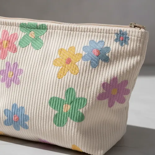 Q Cosmetiquera Bolso Maquillaje Lapicera Flores Grandes 22