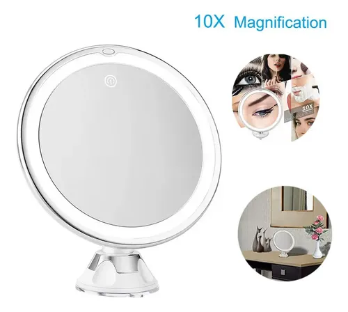 Espejo De Maquillaje Con Ventosa Y Aumento De 10x For &rt
