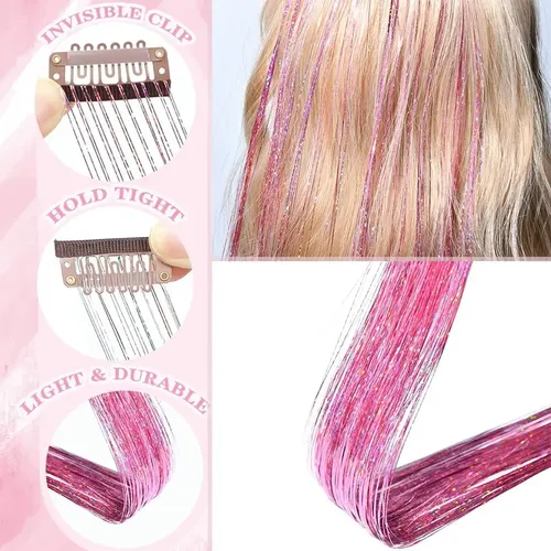 Kit De Oropel Con Clip Para Extensiones De Cabello Para Niña