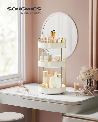 Organizador De Maquillaje Songmics 3 Niveles Blanco Para Van