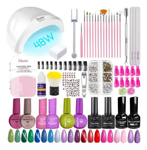 Kit Manicura Esmaltado Semipermanente Completo Uñas Soft Gel