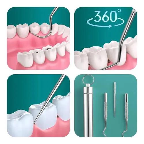 Set X7 Escarbadientes Acero Inoxidable Plateado