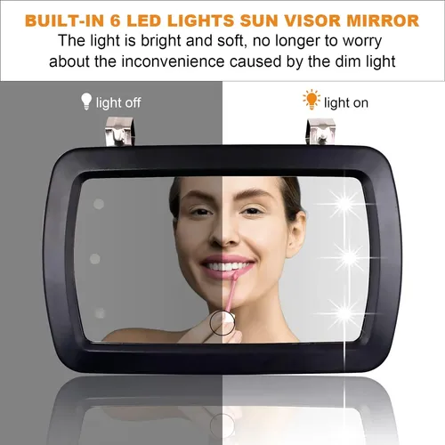 Espejo Cosmético Led Con Visera Solar Para Coche