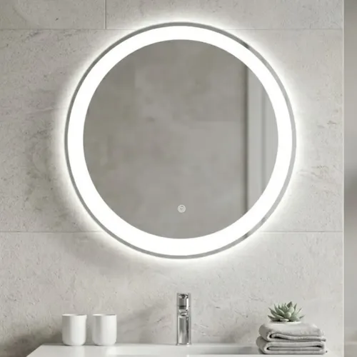 Espejo Circular Smart Led 60cm Touch Luz Fria Colgar Baño
