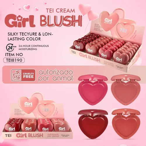 Rubor Blush En Crema Para El Rostro Larga Duracion Tei
