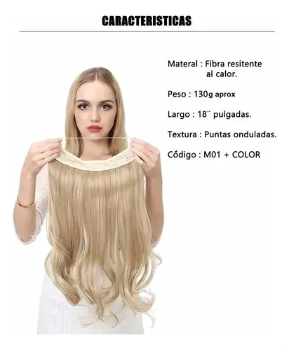 Extensión De Cabello De Halo Ondulada 18  Liga Invisible
