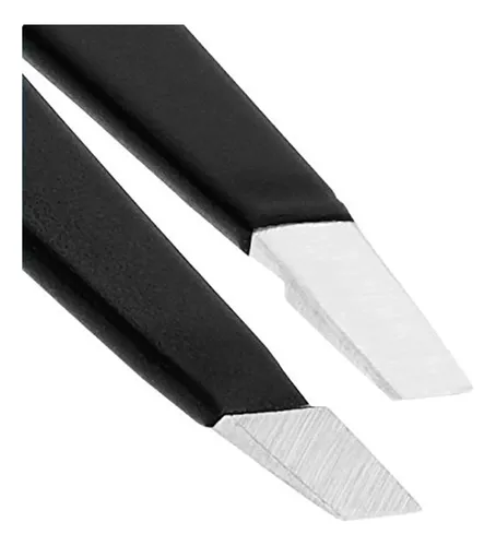 Pinza Profesional Para Cejas Negra Acero Inoxidable