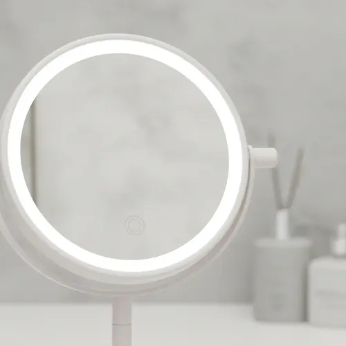 Espejo Tocador C/luz Led Circular Y Pie Apoyo (ep16710)