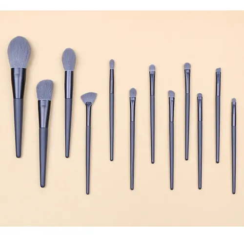Set 12 Brochas Maquillaje Profesional Fibra Sintetica Con Es