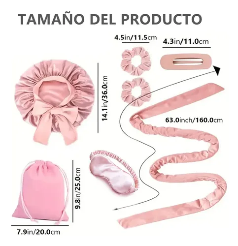 Kit 7pzs Ondas Rizos Sin Calor,rulos Sin Daños Para W.g.q