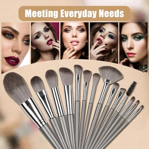 Set Maquillaje Brochas 14 Piezas Con Estuche