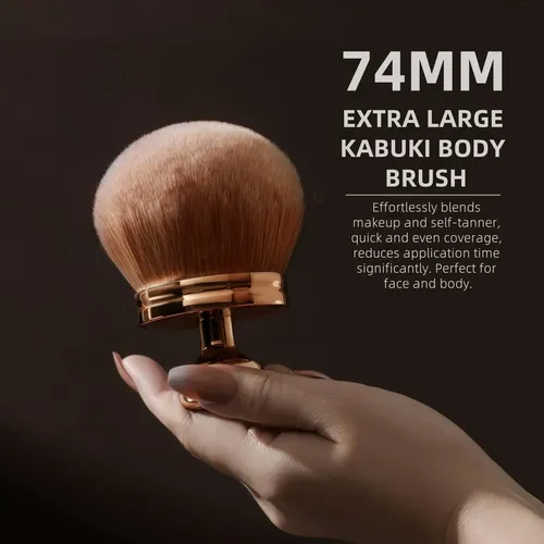 Brocha Autobronceadora Goerti Extra Grande Kabuki Para Cuerp