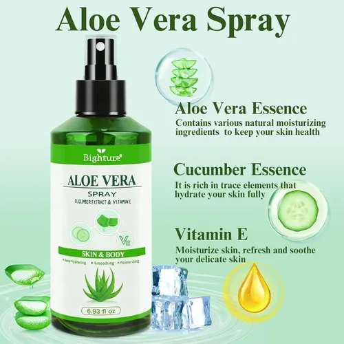 Aloe Vera Spray Bighture 4.06 Fl Oz Para Piel Y Cabello