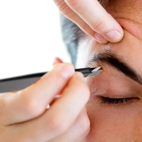 Pinzas Para Cejas Negras Acero Inoxidable Precisión 3 Unida