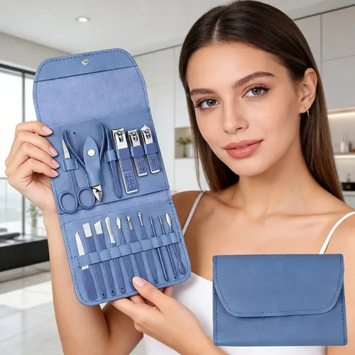 Yjp Set 16 En 1 De Manicure Y Pedicure Con Estuche Xx