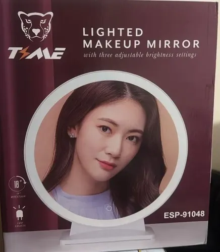 Espejo Maquillaje 30 Cm Táctil Luz Led 3 Colores Bateria Usb