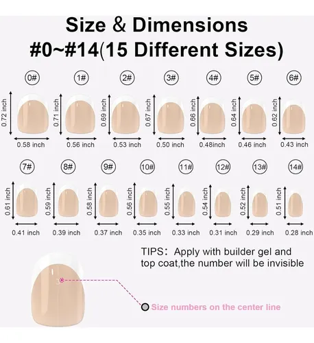 Anyos Uñas Postizas French Tip 300pcs Marrón