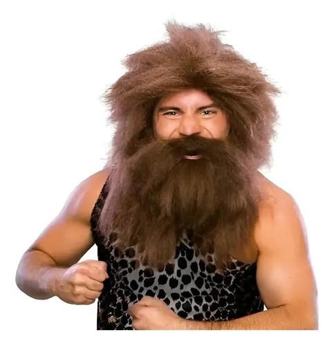 Peluca Barba Cavernicola Ciruja Cotillon Disfraz Halloween