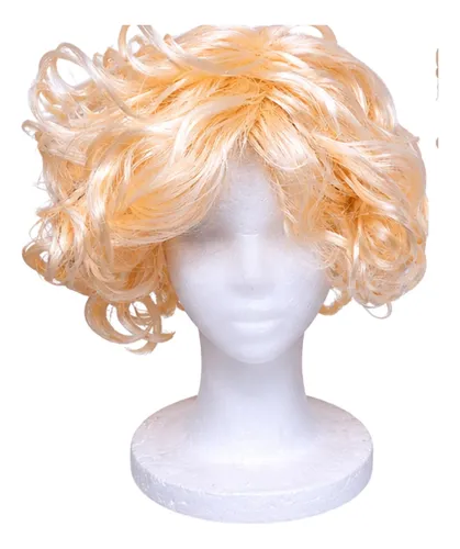 Peluca Marilyn Rubia Disfraz Cotillón Fiesta Adulto