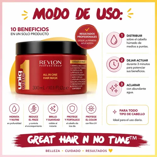 Revlon Uniq One Mascara Tratamiento Capilar 10 beneficios 300 ml