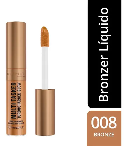 Bronzer Líquido Multitasker Turbocharged Glow Rimmel London 008 Bronze