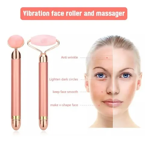 Roller Rodillo Facial De Cuarzo Vibratorio Premium Jade