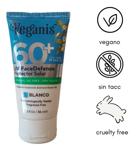 Protector Solar Facial Veganis Fps60 Con Acido Hialuronico