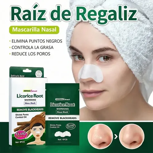 Bandas Nasales Bamboo Regaliz Limpia Poros Oleosidad X10