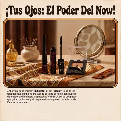 Set Maquillaje Ojos Retro Glam Sombra 21 Máscara Y Delineado