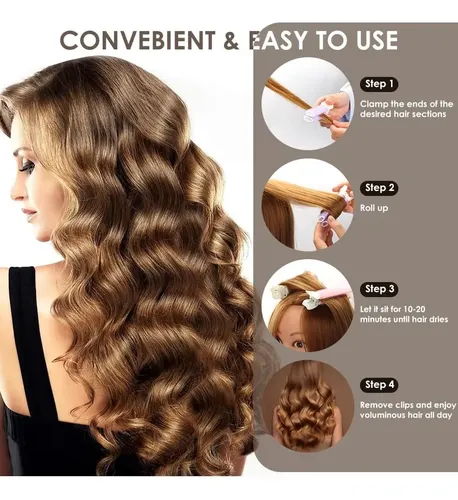 Juego De Rulos Para Cabello Wallfid 6 Piezas Voluminizador