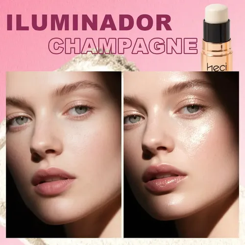 Set 3pcs Rubor Contorno Y Iluminador Doble Punta Impermeable