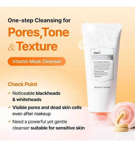 Dearklairs Vitamin C Clay Mask Cleanser 5.07 Fl Oz